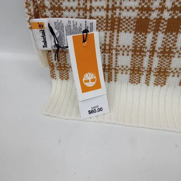 Timberland Plaid Pattern Knit Scarf NWT - Picture 4 of 6